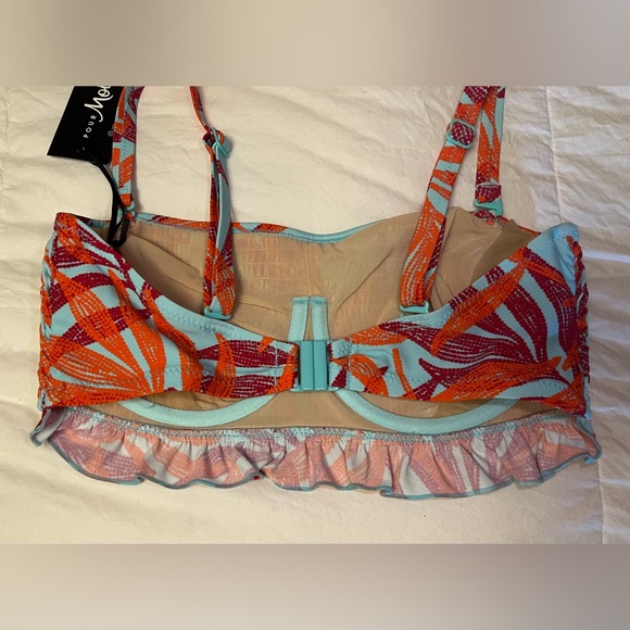 NWT Pour Moi bandeau style bikini top Free Spirit in colour Aqua Palm - Picture 3 of 3